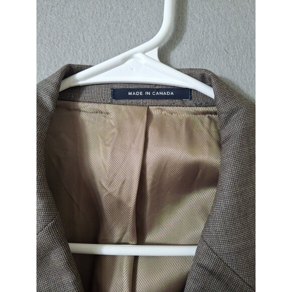 Daniel Cremieux Signature Loro Piana Italy Blazer 48R Dean Taupe Gray Wool Check - Picture 3 of 13